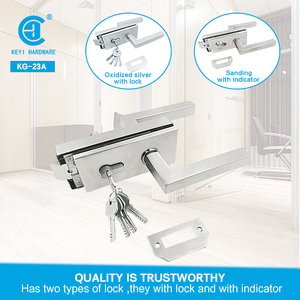 Güvenlik kolu kolu ile çerçevesiz cam kapı kilit çift yan anahtar kapı kilit seti - Product Image 5