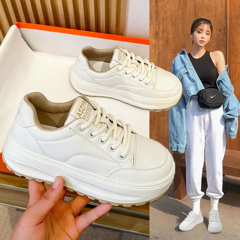 Genuine Leather Sneakers Young Ladies Casual Shoes Female Sneakers custom Brand Woman White Shoes