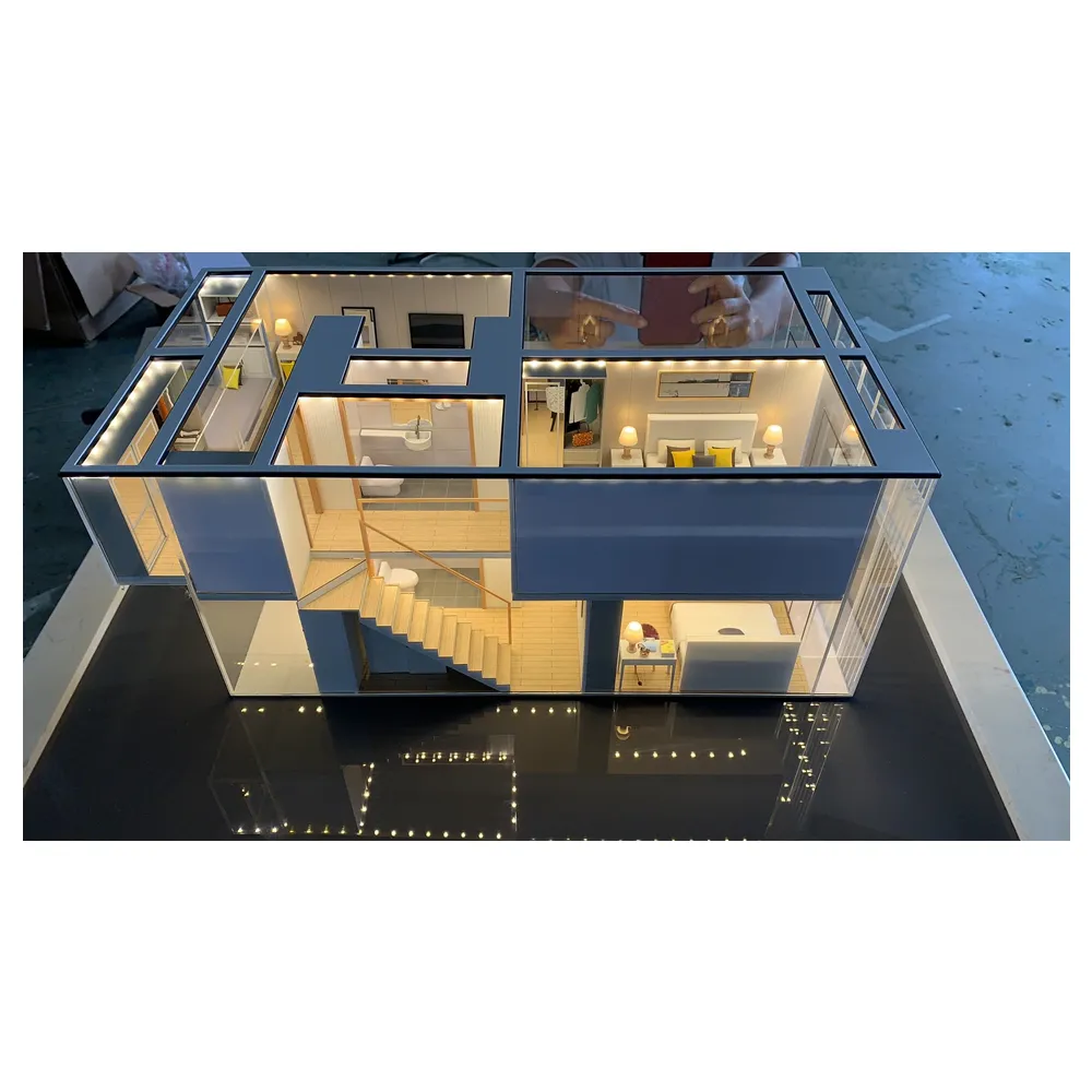 Limei-modelo arquitectónico de material acrílico, mini Casa, modelo de diseño interior