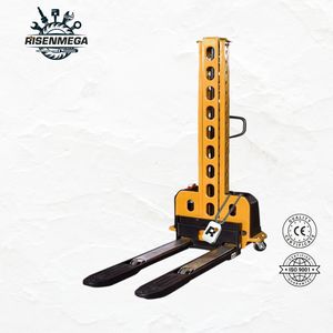Risenmega 500KG taşınabilir elektrikli istifleyici 2-3M kaldırma makinesi yarı kendinden yükleme palet istifleyici CE restoran için sertifikalı - Product Image 5