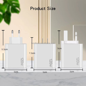 120W 3 USB-C PD + 2 USB şarj aleti hızlı şarj QC3.0 6A USB C tipi C kablo duvar şarj 120W cep telefonu güç adaptörü - Product Image 2