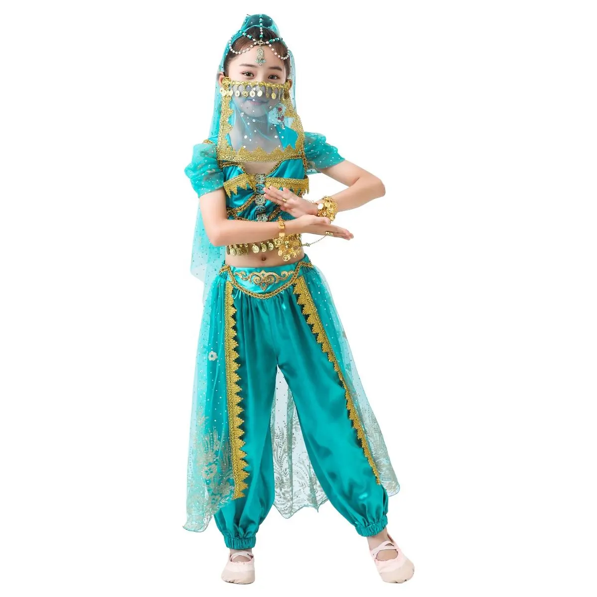 Bestdance ragazza Aladdin gelsomino principessa danza del ventre Bollywood Set costumi di Halloween