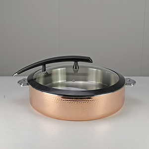 Chất lượng tốt 304 thép không gỉ chaffing món ăn sưởi ấm nồi thực phẩm ấm hơn Rose Vàng búa tự chọn bếp với kính nắp - Product Image 2