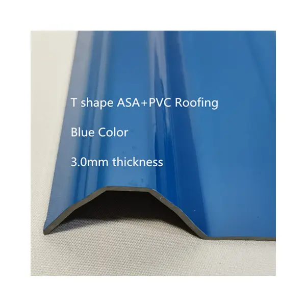 الصناعية لون أزرق لامع سطح آسا PVC T شكل ألواح أسطح الخصائص الفيزيائية ممتازة الأداء