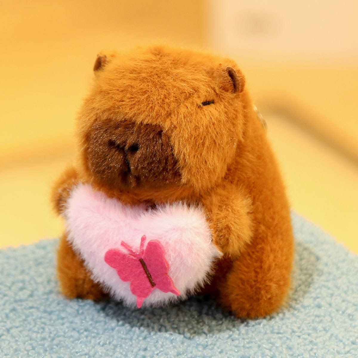 Papillon câlin coeur-rose-rouge 12cm