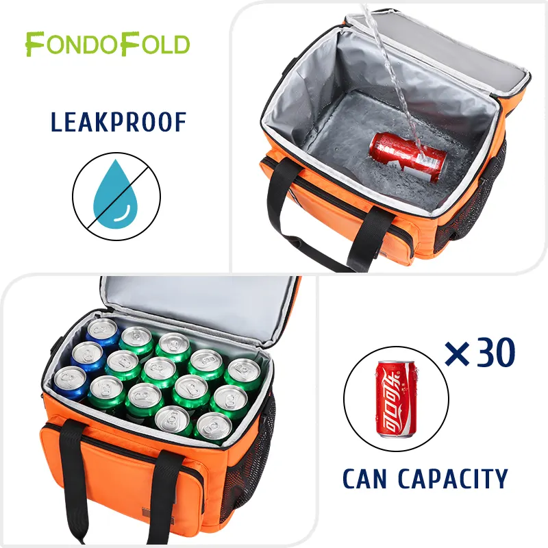 Fondofold kullanımlık su geçirmez öğle yemeği çantası sızdırmaz yemek çantası ofis/okul/piknik/plaj büyük soğutucu çanta