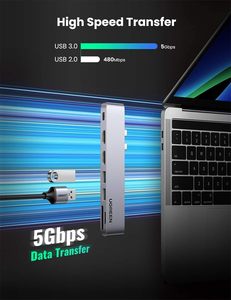 UGREEN USB C to <strong>Dual</strong>-<strong>HDMI</strong> Adapter 7 in 1 USB C Thunderbolt 3 Adapter to <strong>Dual</strong> <strong>HDMI</strong> 2 USB3.0 100W PD Port USB C to SD TF Card