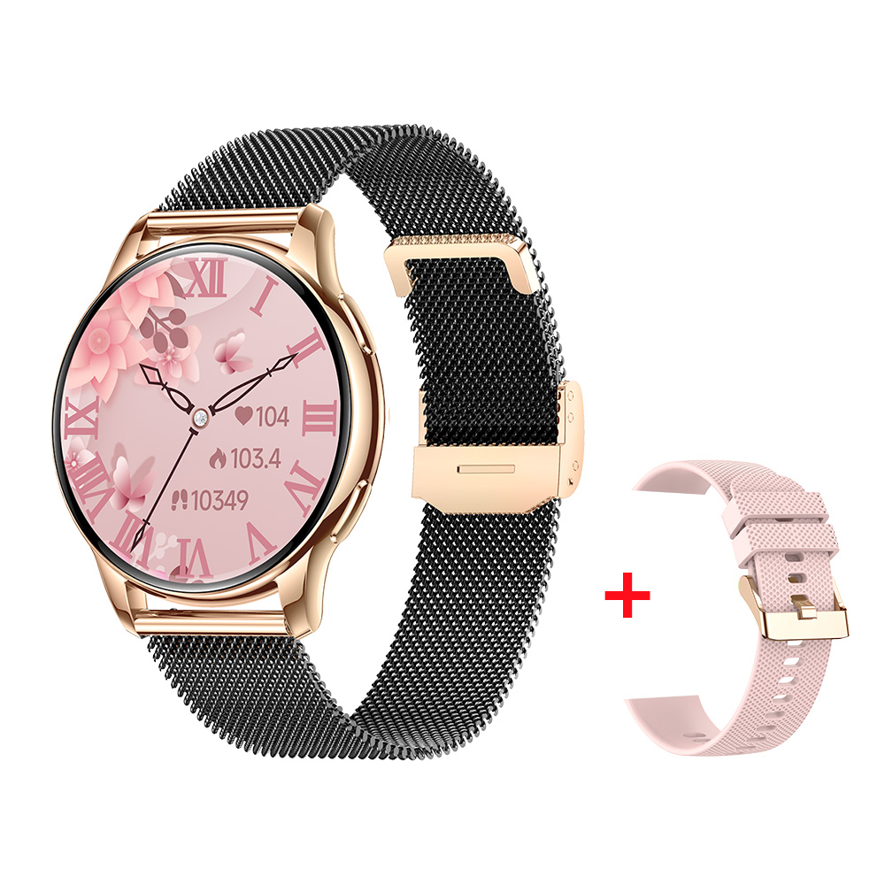 Gold Black steel+pink silicone