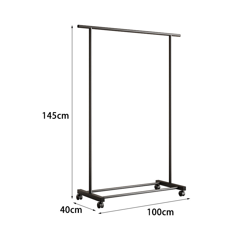 10040145-black-simple single-layer rack