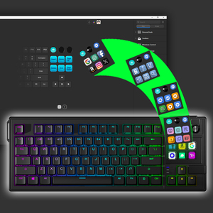 Teclado mecánico con cable K1 Pro-78 teclas de interruptor Rojas, LCD 6 botones, 3 perillas, retroiluminación RGB-Personalización OEM disponible - Product Image 2