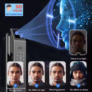 3D yüz tanıma ile onakıllı kapı kilidi parmak izi şifre otomatik ve akıllı giriş kapısı için kamera içerir - Product Image 5