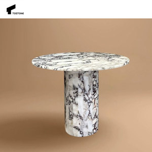 Tostone phong cách hiện đại tự nhiên calacatta Viola đá cẩm thạch tròn bàn ăn cho phòng khách sang trọng nội thất khách sạn trang trí nội thất - Product Image 4