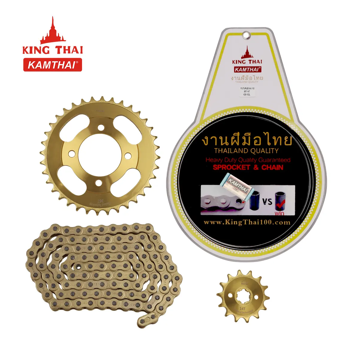 Kamthai conjunto de corrente e sprocket para motocicleta, conjunto de peças, ondas futuro, 110, sprocket, motocicleta 36t, 428, 102l, 14t, 36t, para honda