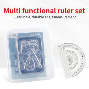 Multi-Functional Geometric Drawing Tools Set Parabolic Protractor Scale and <strong>Image</strong> for Middle and High School Ruler - Product Image 5
