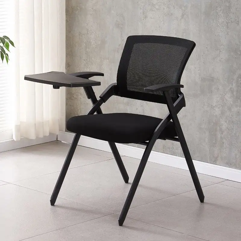 Silla con almohadilla de oficina moderna de tela negra de Milán, silla de oficina con respaldo medio con almohadilla, silla de oficina ortopédica