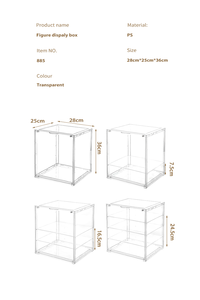 Espositore Trasparente <span class=keywords><strong>a</strong></span> 3 Ripiani in Plastica con Porta Magnetica, Autoassemblabile, Disponibile in Magazzino - Product Image 6
