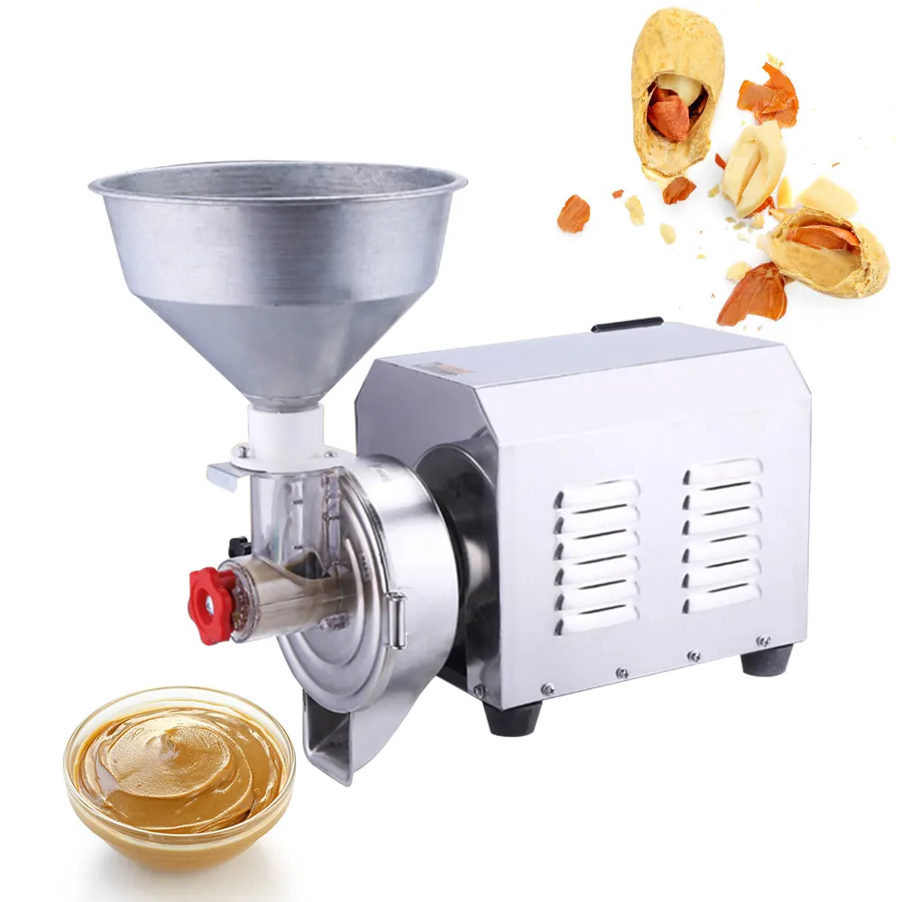 Broyeur automatique professionnel, pâte de sésame, machine de traitement du beurre d'arachide, moulin colloïdal de 2200W