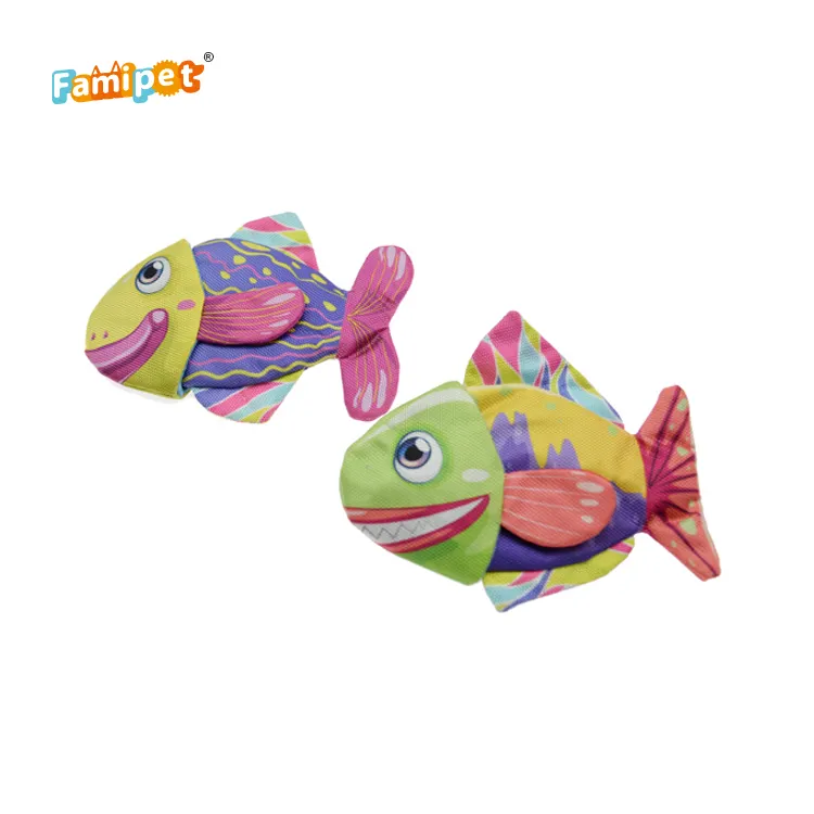 Famipet Custom New 2 in 1 TPR Fish Bone Design resistente e resistente cucciolo di cane giocattolo per animali domestici giocattoli da masticare