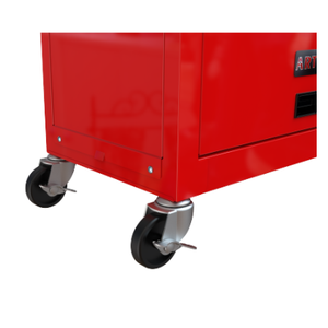 车库车间用8抽屉滚动工具箱，带轮子大容量金属储物柜-红色FCJ - Product Image 3