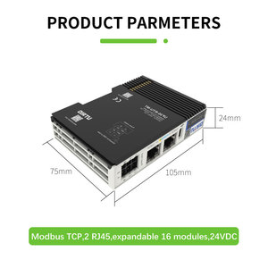 PLC Modbus <strong>TCP</strong>/<strong>IP</strong> Remote IO Module IP20 Distributed Bus System Support 16 Modules