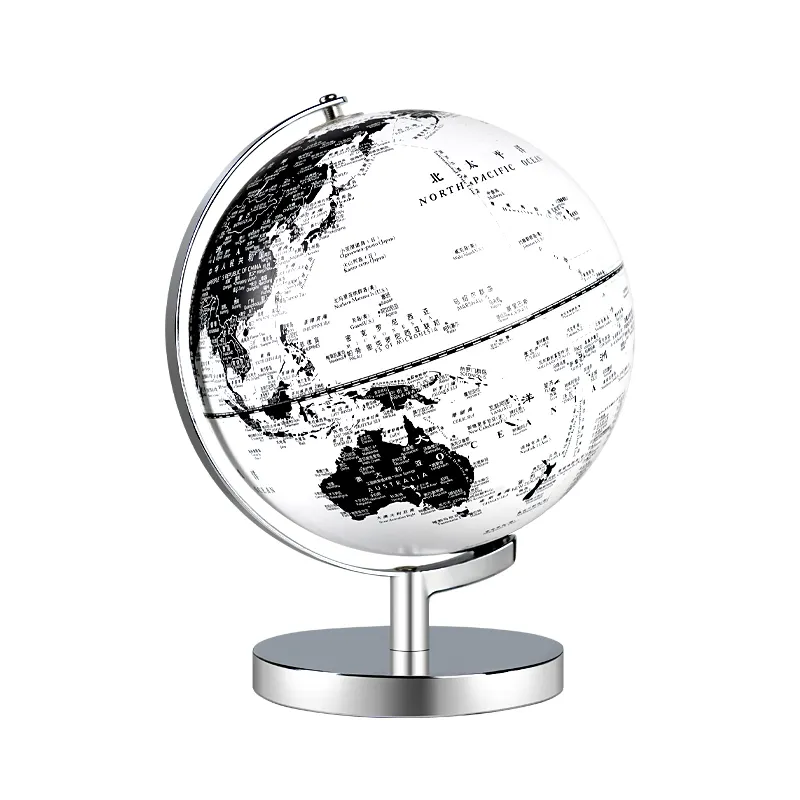 كرة خريطة عالمية كروية كروية كروية كروية بلون أبيض وأسود ، ديكور سطح المكتب كروي كروي كروي كروي كروي كروي كروي أرضي جغرافي