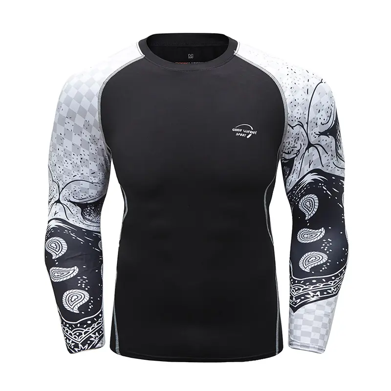 Kleidungshersteller individuelles langärmeliges T-Shirt UV-Sonnenschutz Schwimmen Surfen für Herren Shirts bedruckt