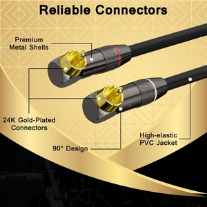 เครื่องขยายสัญญาณเสียง RCA 2สายเชื่อมต่อสำหรับรถยนต์ DAC TV 4N สเตอริโอสองสายสัญญาณ RCA ตัวผู้ไปยังออดิโอสำหรับรถยนต์ DAC TV - Product Image 3