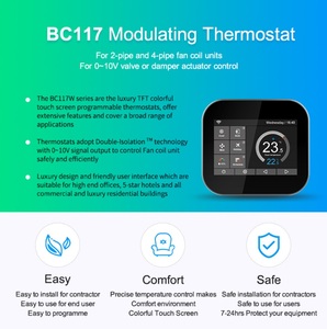 Reeze-calefacción inteligente Life Modbus Room TCP, bobina de ventilador programable, termostato de control de CA con contacto seco - Product Image 2