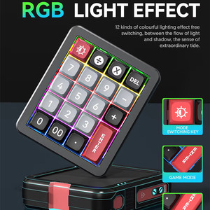 Diseño completo sin llave K812 RGB 19 teclas Teclado Mumeric personalizado de aluminio Mini Teclado mecánico para juegos con cable de intercambio en caliente