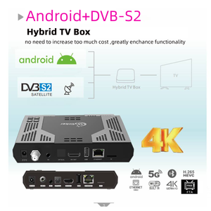 Fabrik Custom Logo Software Hardware Android 4K DVB-S2 Hybrid TV Box 5G Wifi 32GB OTT + DVB S2 FTA Decoder Satelliten empfänger STB - Product Image 2