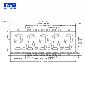 Kunden spezifisches 5-stelliges TN-LCD-Display mit 7 Segmenten 50PIN für Benzinpumpen und Kraftstoffsp ender an Tankstellen - Product Image 6