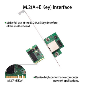 M.2 A + Eキーギガビットイーサネットアダプター10/100/1000Mbps IEEE 802.3u/ab対応LANカードデスクトップPCネットワーク性能向上