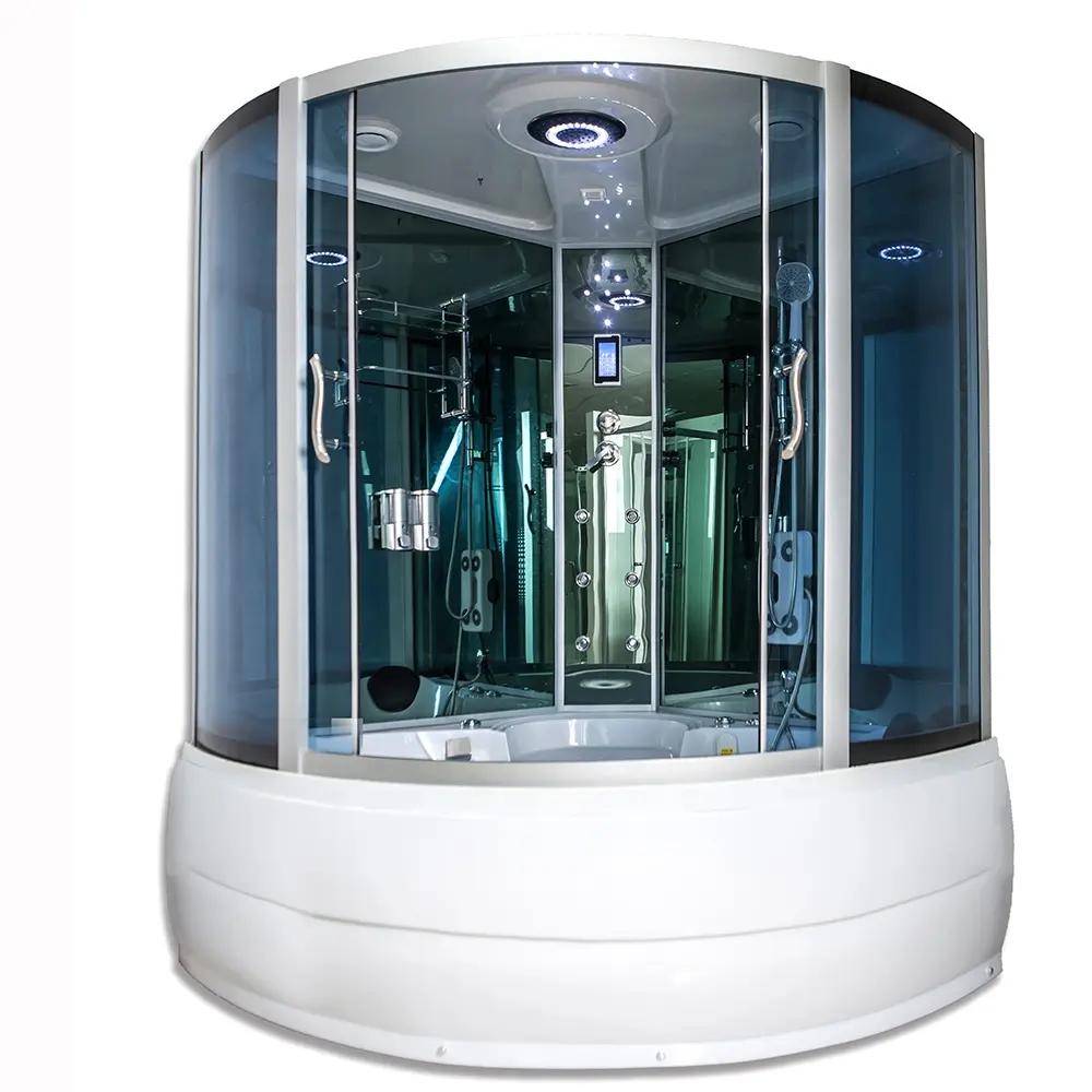 2019 di lusso Multi-funzionale di cabina doccia con vasca da bagno 5 MILLIMETRI di vetro nero chiusa doccia