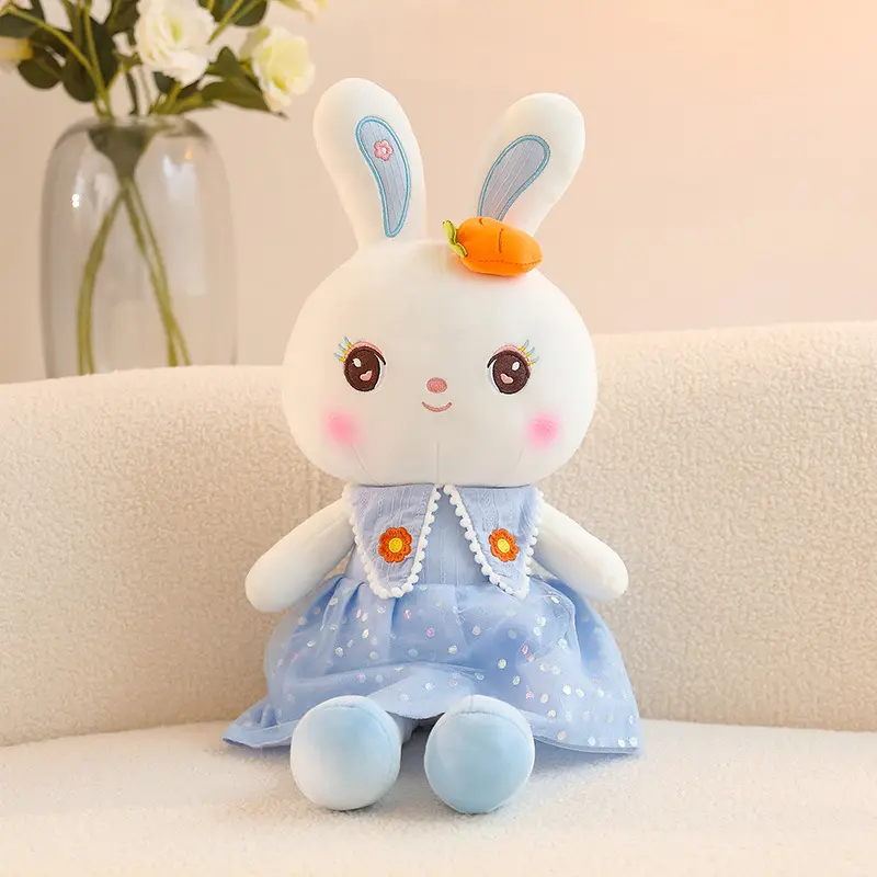 The latest kawaii refined bunny plush toys Kid's companion sleep rabbit stuffed animal toys for Holiday gift