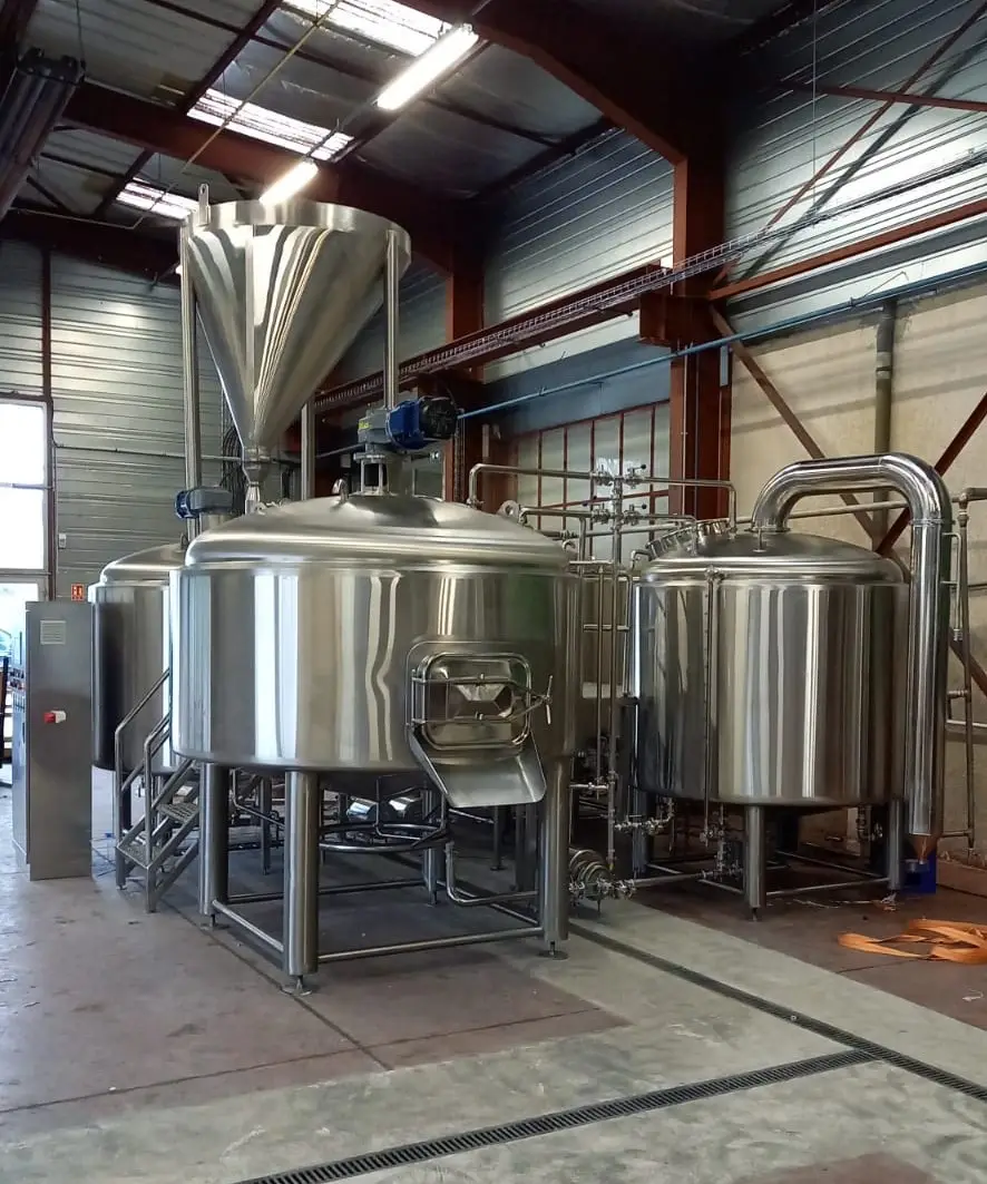 Sistema de cerveza semiautomático de vapor, 2000l, 20 hl, 3 recipientes, comercial, para cervecería