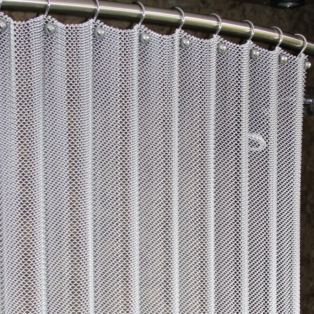 Cortina de chuveiro de malha de fio, fabricante de cortina de metal chuveiro