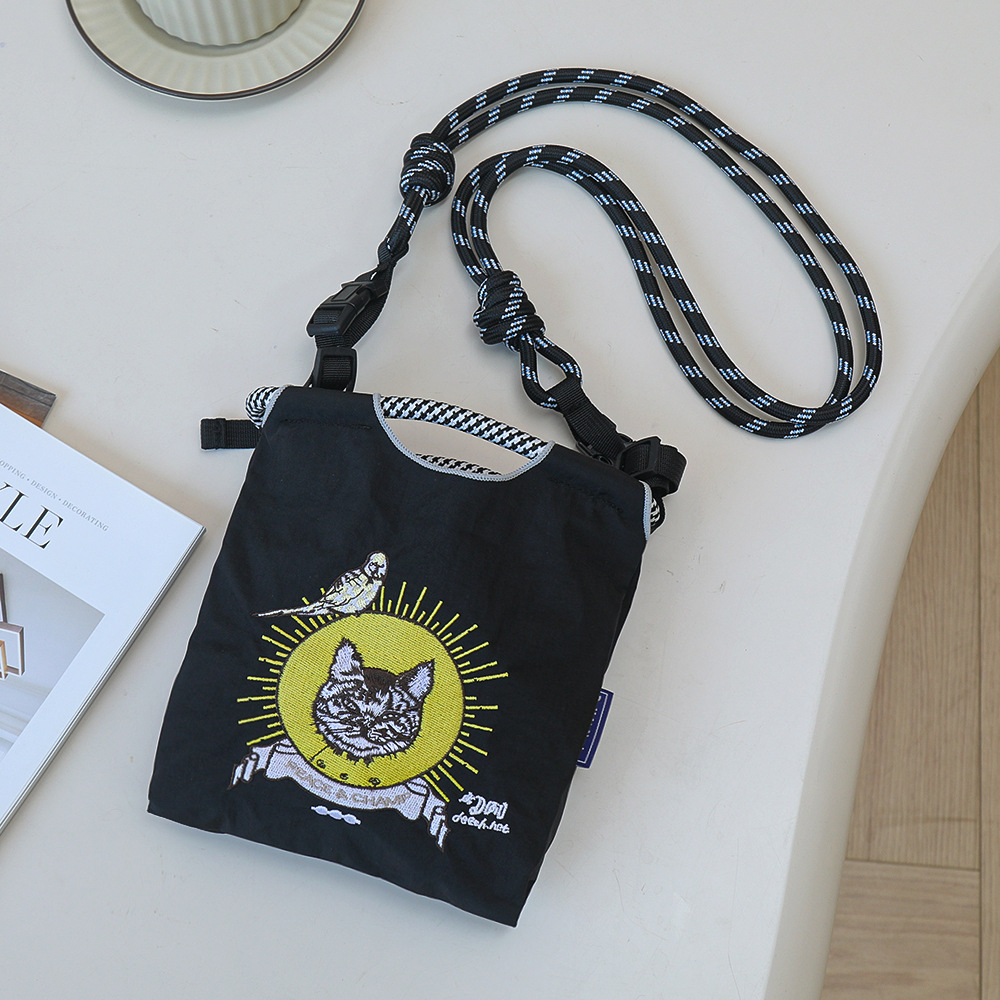 Sac style mini chat soleil noir uniquement