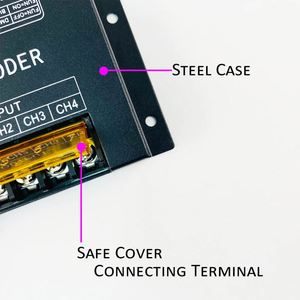 RGBW DMX512 Decoder nero acciaio cassa 12-24V 8A/CH 4 canali RGBW LED Strip Controller DMX 512 Decoder - Product Image 4