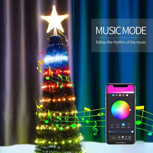 クリスマスライトリモコンクリスマスツリー飾り文字列ライトRGB音楽リズム機能防水ライト - Product Image 1