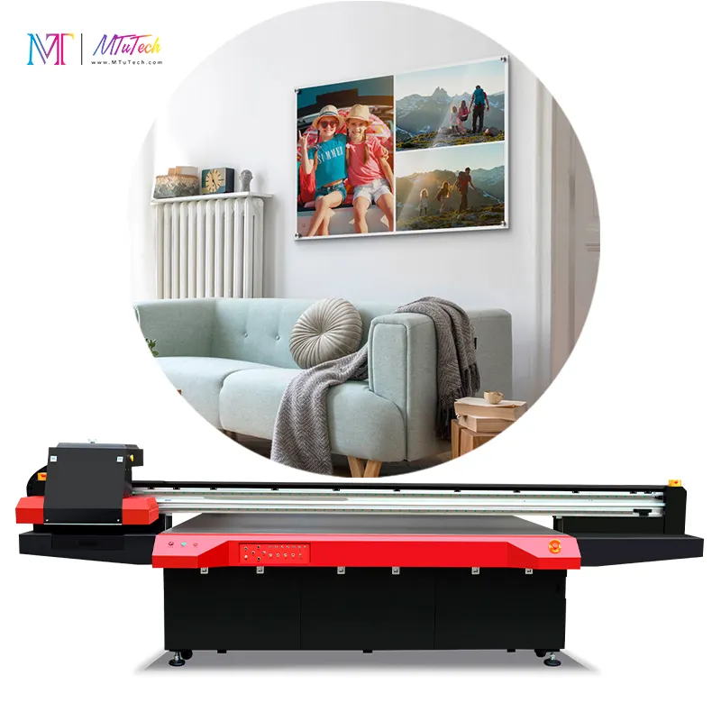 Impressora de cama plana uv de grande formato mt, alta velocidade, 2513 usado para a impressão de substratos rígidos