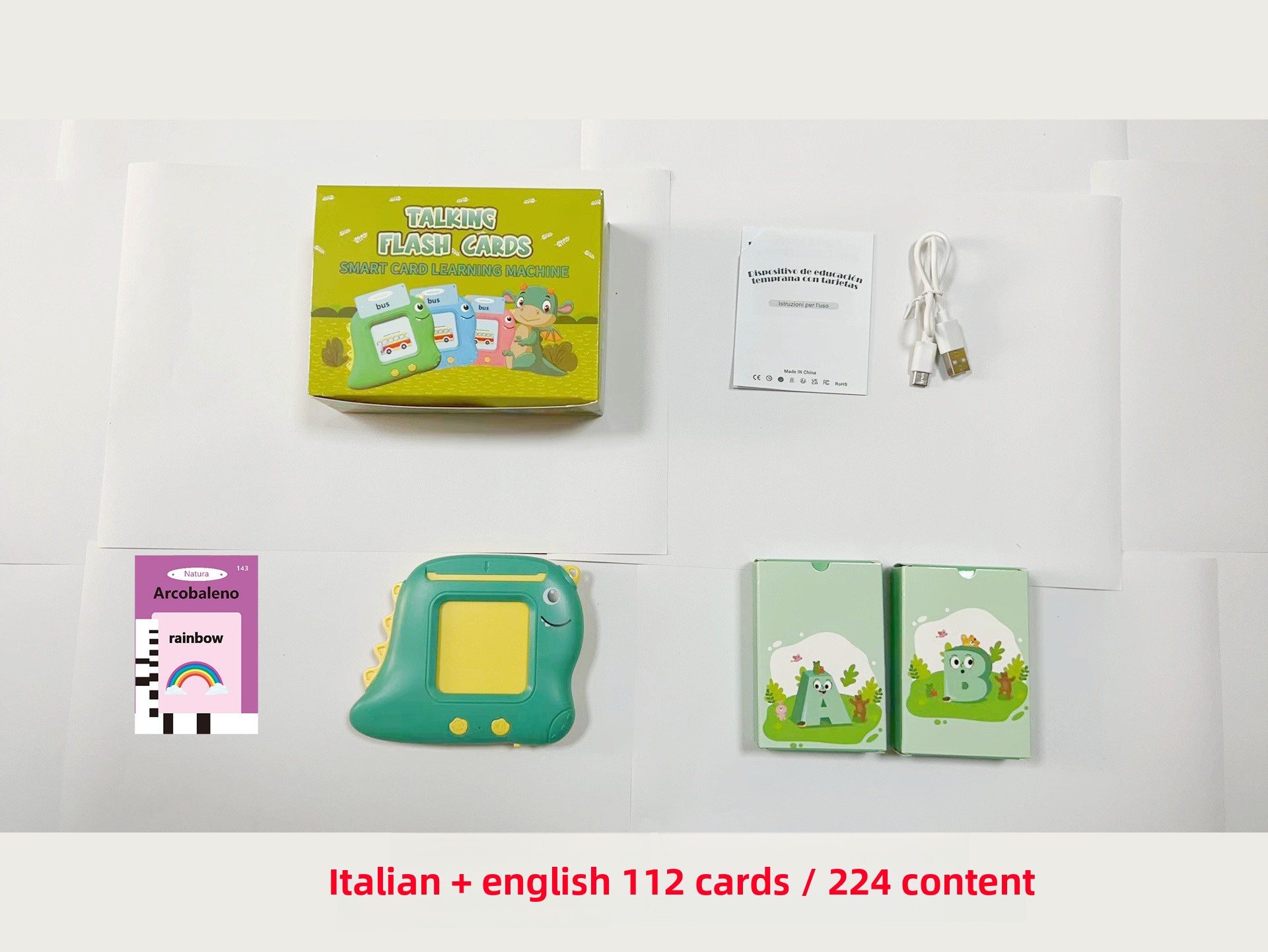 Petit Dinosaure112 cartes 224 contenus + Italien +