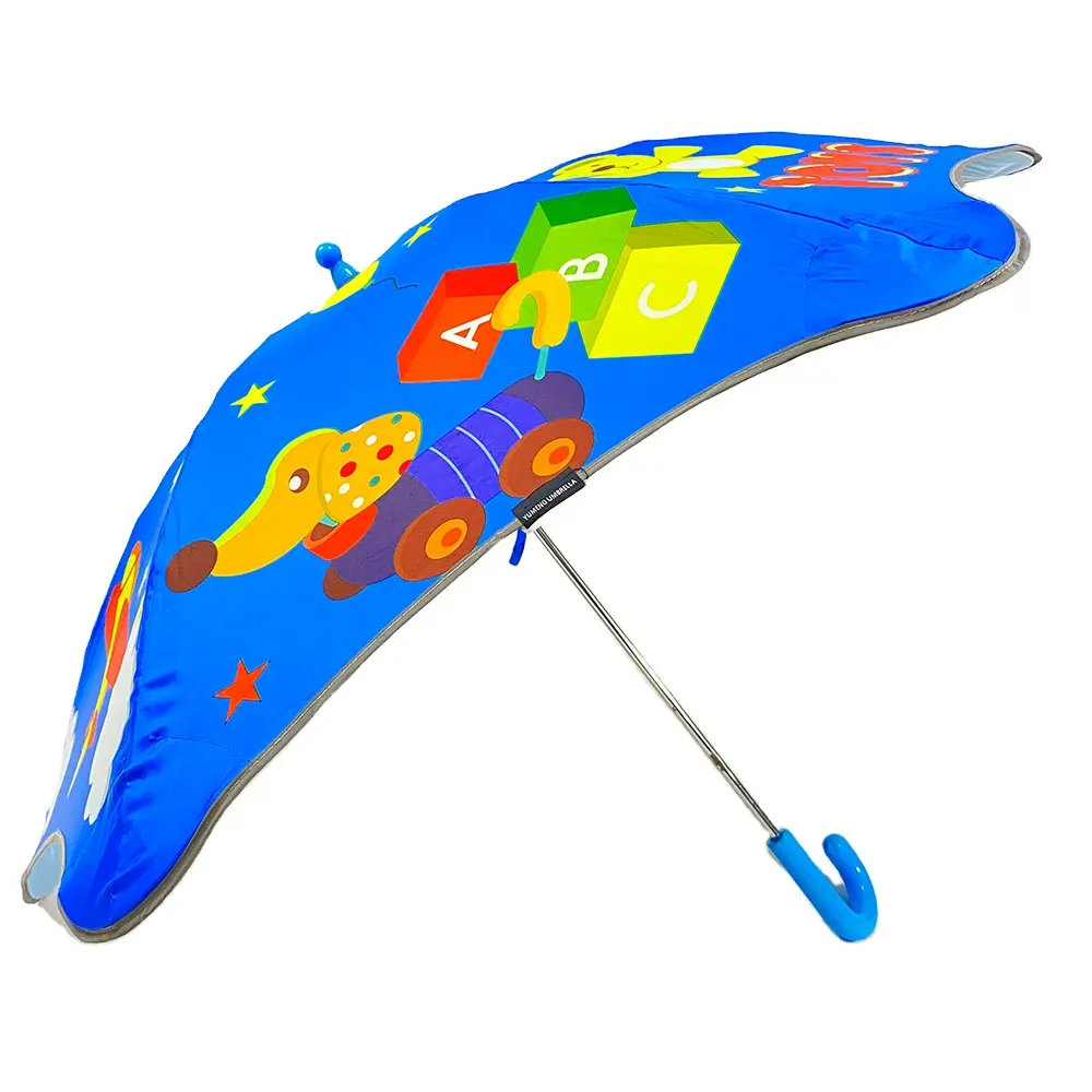 Ovida-paraguas con forma de J para niños, paraguas con estampado de dibujos animados
