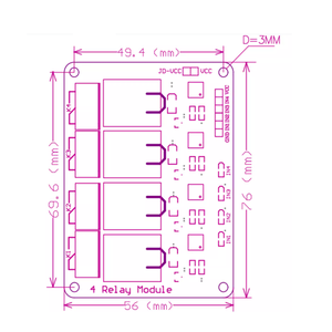 4-Channel <strong>Relay</strong> Module with Optocoupler 5V Blue Plate Isolated Side Row of Pins-Electronic Components