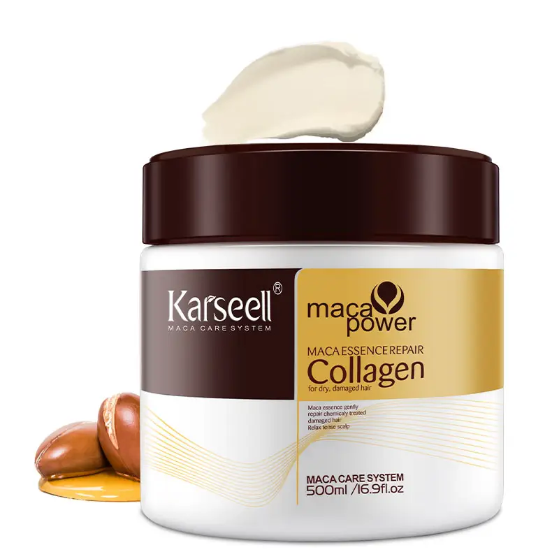 Karseell Bio Protein Natural Herbal Colágeno Queratina Reparação Natural Óleo De Argan Queratina Tratamento Creme De Cabelo
