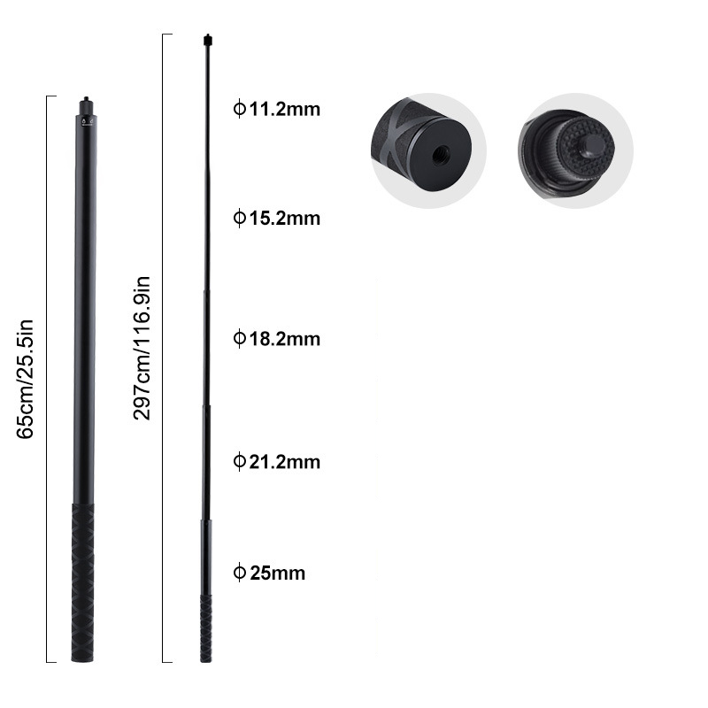 Tuyau excentrique noir de 3 m