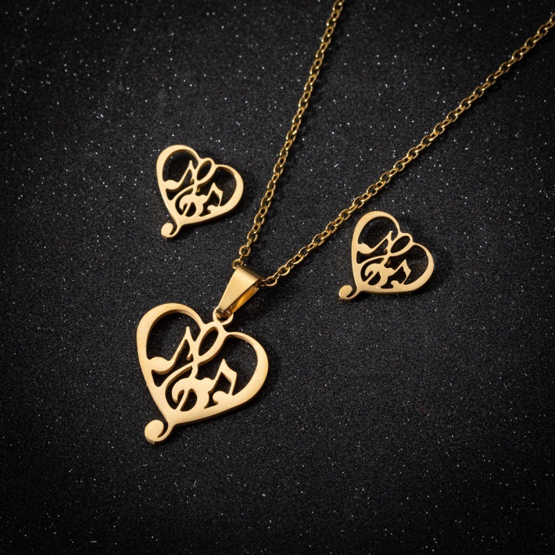 Heart musical note gold