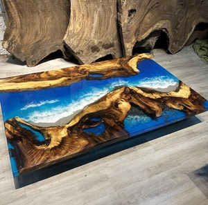 Thủ công gỗ cứng Bảng Gỗ hàng đầu với nhựa Epoxy thích hợp cho phòng ăn nhà bếp quán cà phê phòng chờ và Boutique sảnh khách sạn - Product Image 1