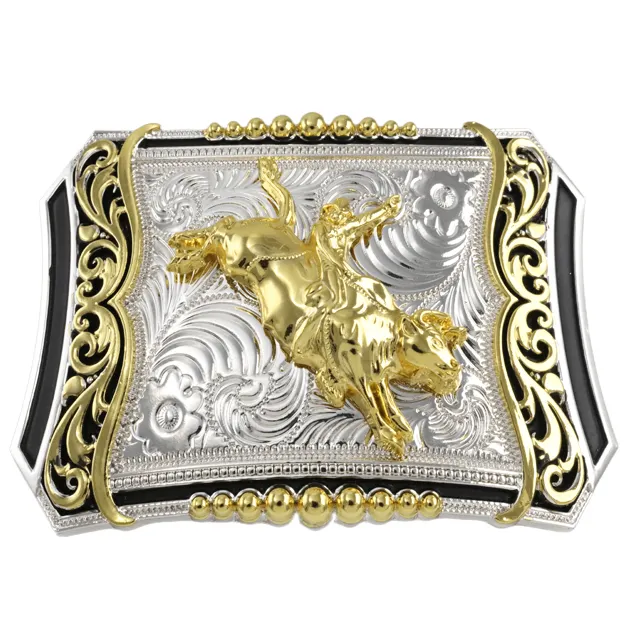 Manufacturers Hebillas De Cinturon Bulk Personalized Custom Logo Metal Alloy Gold Cowboy Cowgirl Western Belt Buckle