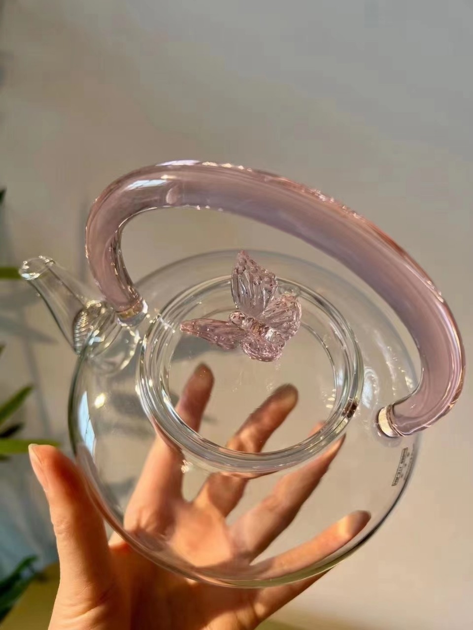 37Years Factory Glass Teapot With Pink Lift Handle Microwave & Dishwasher Safe High Borosilicate Tea Kettle 700ml