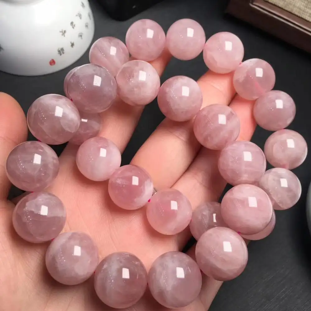 8-10mm pink quartz simple fashion natural stone bracelet rose quartz bracelet